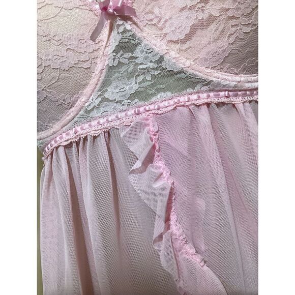 Pink Plus Size Lace Babydoll - Picture 4 of 9